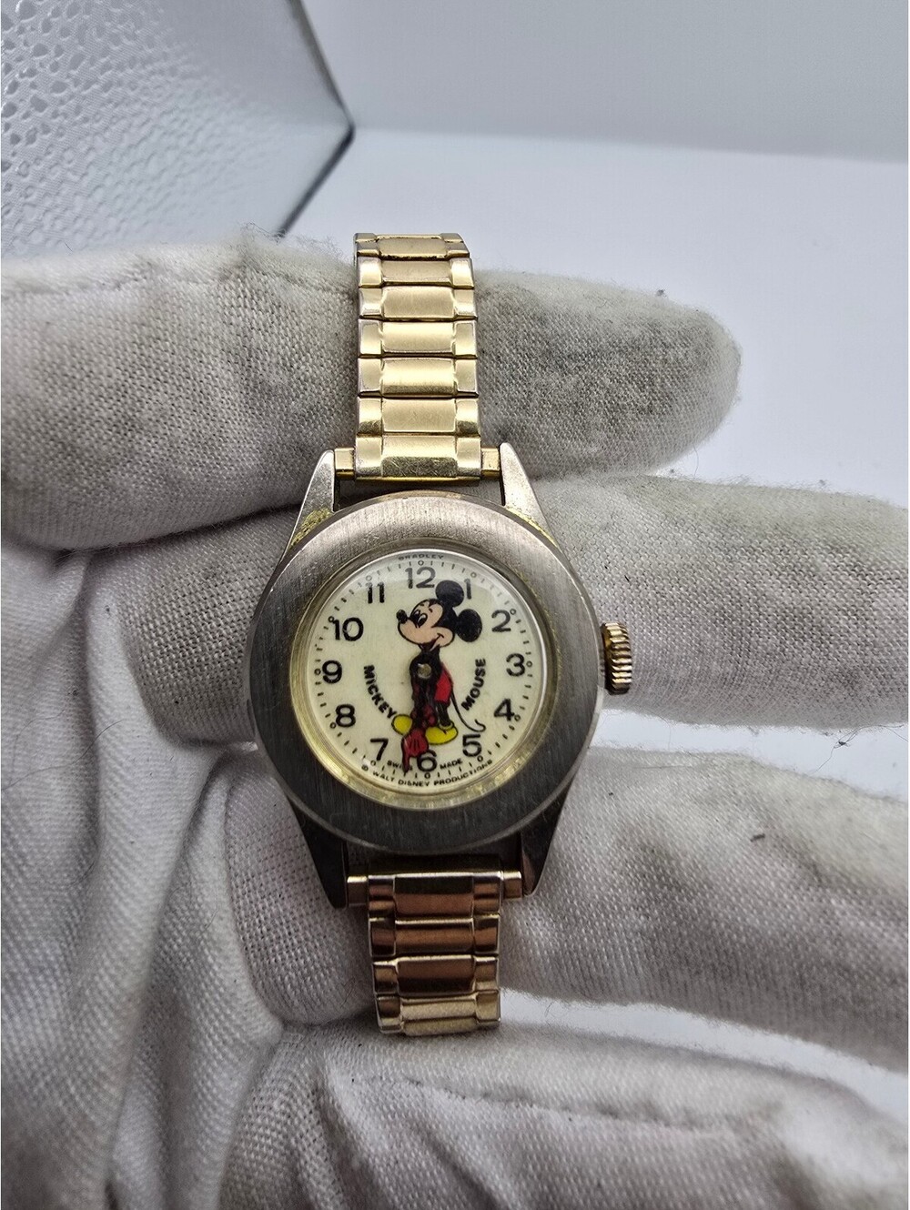 Working Vintage Bradley Mickey Mouse Watch Ladies Mechanical Swiss Made